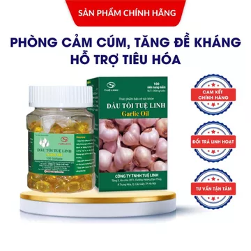 ✅Dầu tỏi Tuệ Linh [Chính hãng] - Kiểm soát mỡ máu, tăng sức đề kháng của cơ thể - Hộp 100 viên