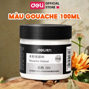 Màu Nước Hũ 100ml Goat Gouache Màu Trắng Cao Cấp Finenolo By Deli - Chất Siêu Mịn Pha Sẵn Dễ Trộn Màu Sắc Tươi Sáng