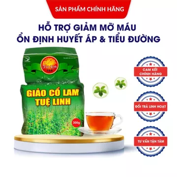✅Trà Giảo Cổ Lam Tuệ Linh [Chính hãng]-Hỗ trợ Phòng ngừa Bệnh Tim Mạch, Tiểu Đường, Mỡ Máu-Gói 300g