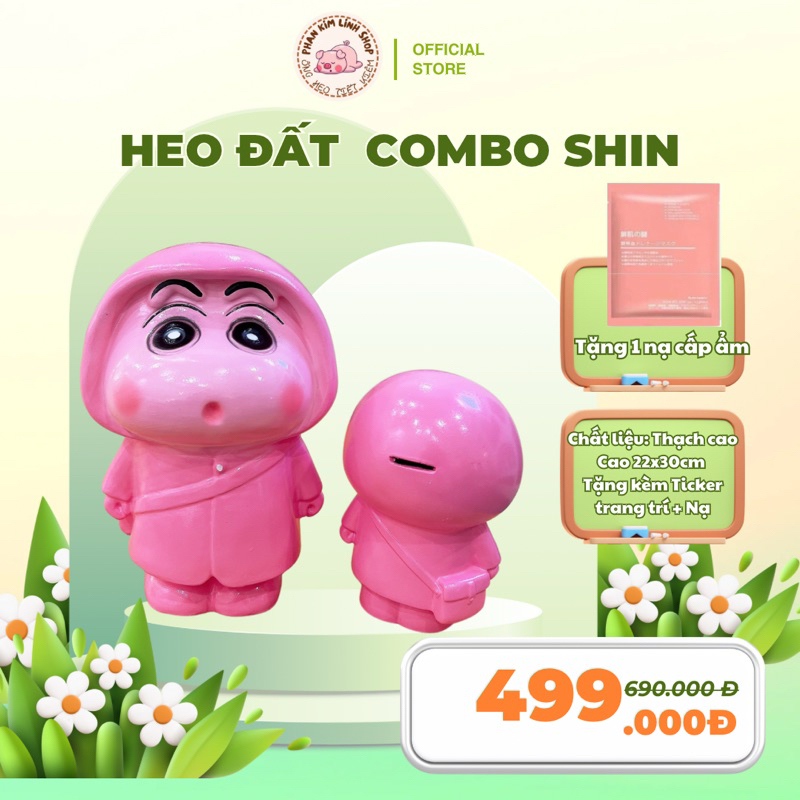 Heo đất hình cậu bé shin tiết kiệm quà tặng đáng yêu có 2 size lớn nhỏ