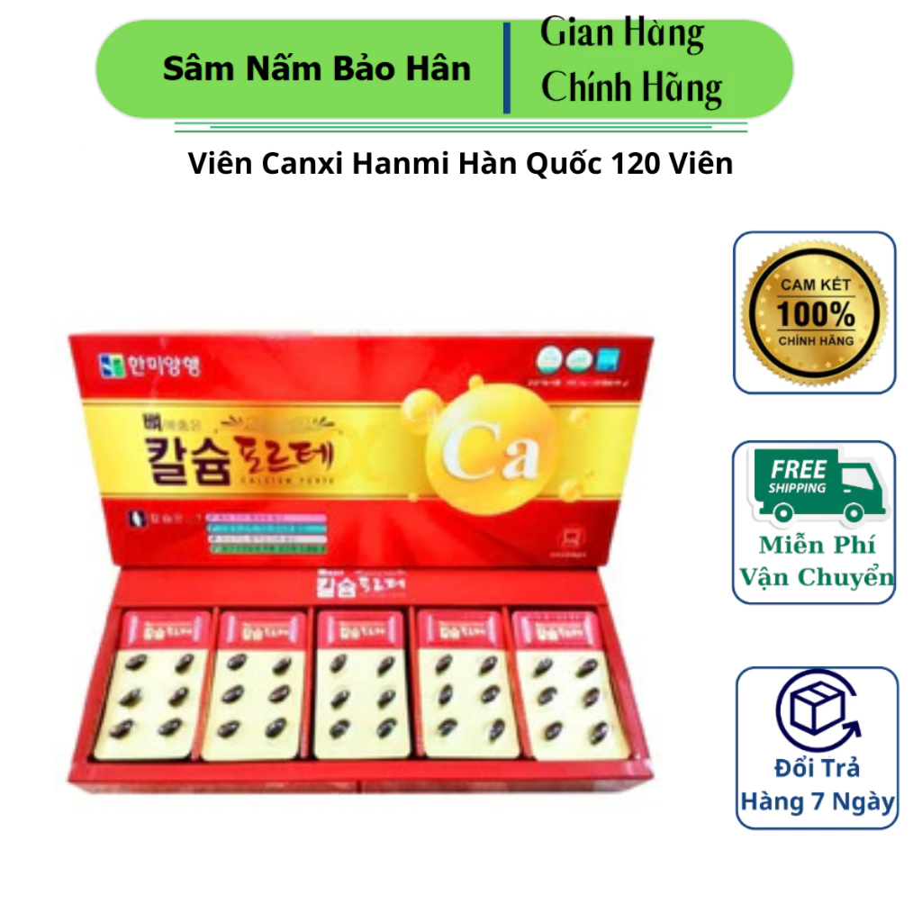 Viên Canxi Hanmi Hàn Quốc 120 Viên, Hỗ Trợ Canxi Tăng Cường Xương Khỏe Mạnh