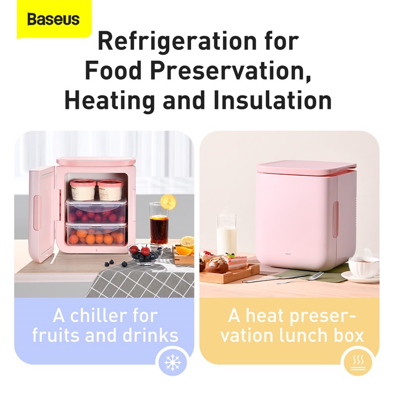 [ Hỏa tốc HCM ] Tủ Lạnh Mini Baseus 6L Igloo, Làm mát/ làm nóng, Tiết kiệm điện năng
