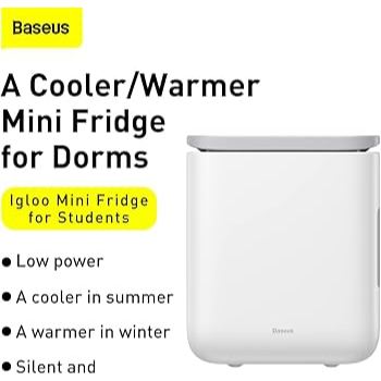 [ Hỏa tốc HCM ] Tủ Lạnh Mini Baseus 6L Igloo, Làm mát/ làm nóng, Tiết kiệm điện năng
