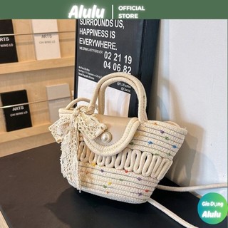 Túi Xách Sợi Đan Có Nắp Nhỏ Nhắn Xinh Cho Phái Nữ - Túi Đeo Chéo Đi Biển Size Xinh Size 28*17cm Hàng Mới Hot 2026