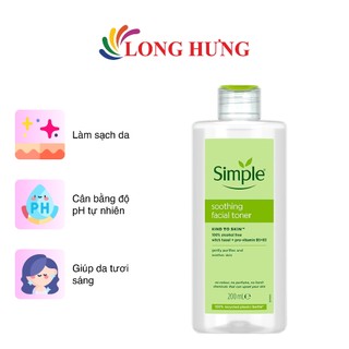 Nước cân bằng da Simple Kind To Skin Soothing Facial Toner (200ml)