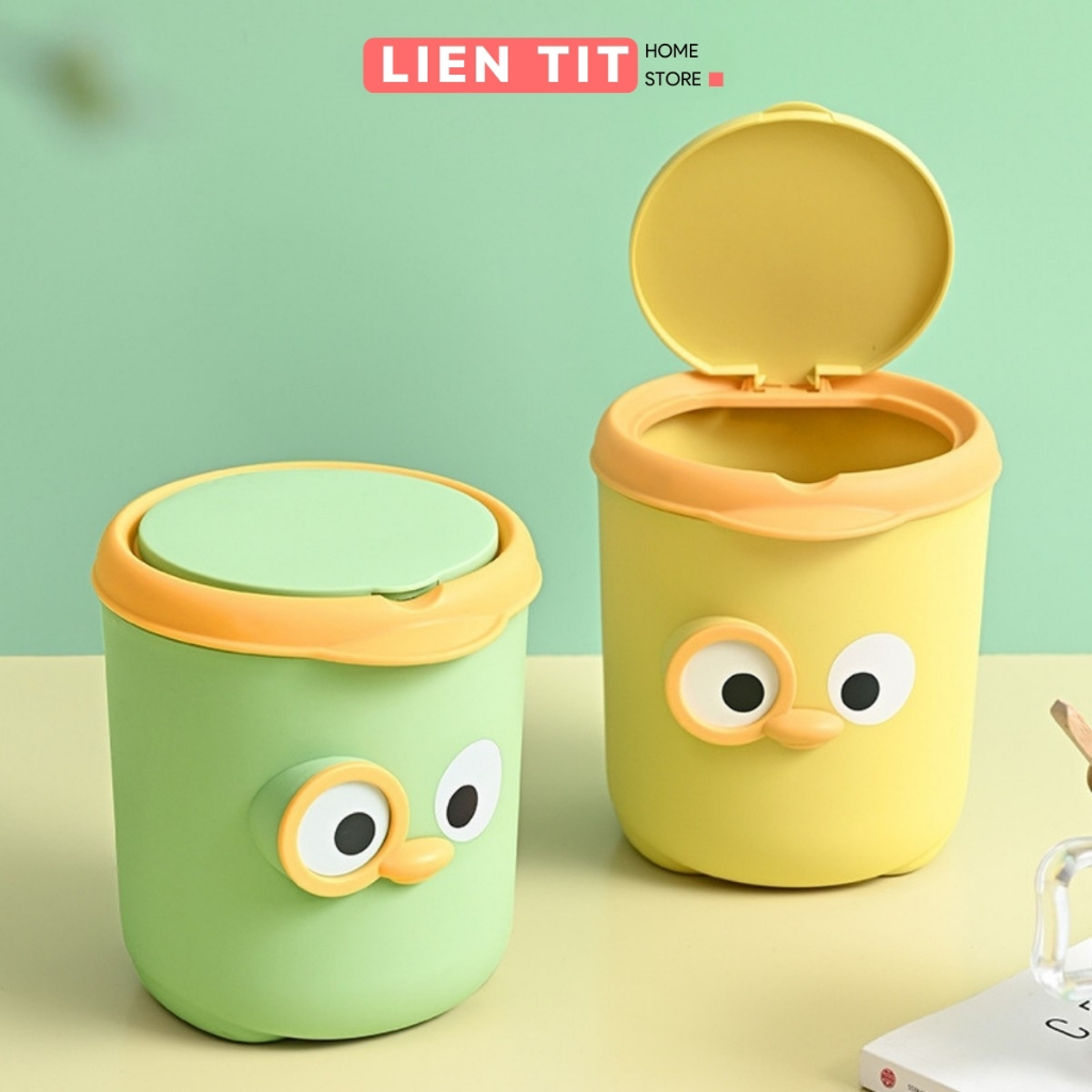Thùng Rác Mini Để Bàn Chú Vịt Dễ Thương Có Nắp Tiện Lợi, Sọt Rác Nhựa ...