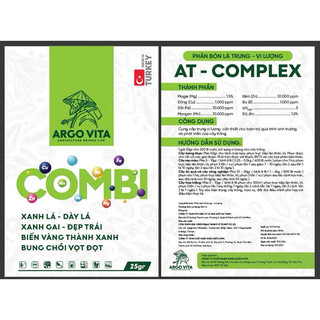 25g Phân bón lá Trung Vi Lượng Combi Thổ Nhĩ Kỳ hoà tan nhanh giúp cây xanh lá, dày lá, đẹp trái, bung chồi, vọt đọt