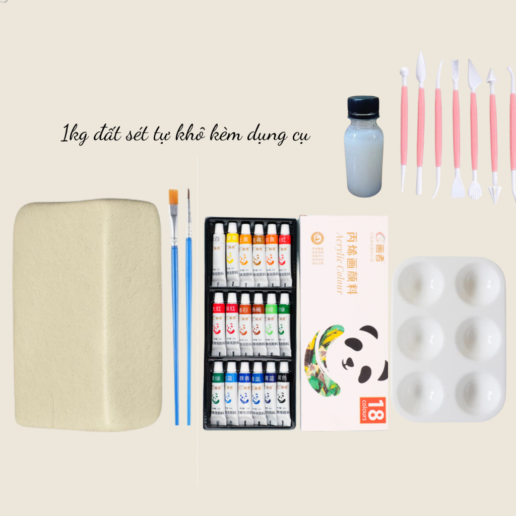 Combo Đất Sét Tự Khô,Full Box Đất Sét Tự Khô Đầy Đủ Dụng Cụ (Air ...