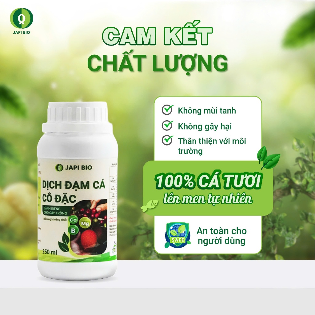 Combo 2 chai đạm cá hữu cơ JapiBio 250ml – Nuôi rễ khỏe – Lá dày – An toàn cho rau sạch tại nhà