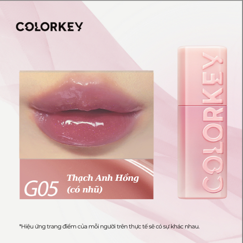 Son Bóng 3D COLORKEY Vỏ Hồng Tạo Hiệu Ứng Môi Căng Mọng Đầy Đặn 3ml