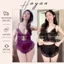 HT147 Bộ ngủ sexy phối ren ren xẻ trước dây buộc gợi cảm,đồ ngủ lụa sexy mặc nhà HT147
