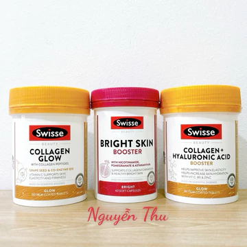 Viên uống collagen glow swisse 60 viên, 120 viên úc, swisse beauty collagen glow with collagen