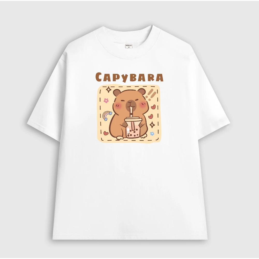 Áo thun tay lỡ form rộng unisex 250GSM 100% Cotton Neko thumbnail 2