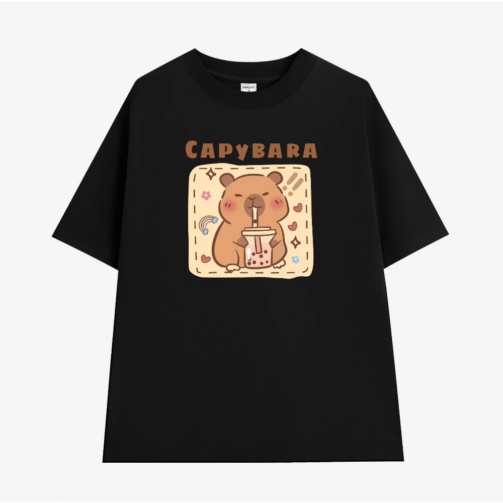 Áo thun tay lỡ form rộng unisex 250GSM 100% Cotton Neko thumbnail 3