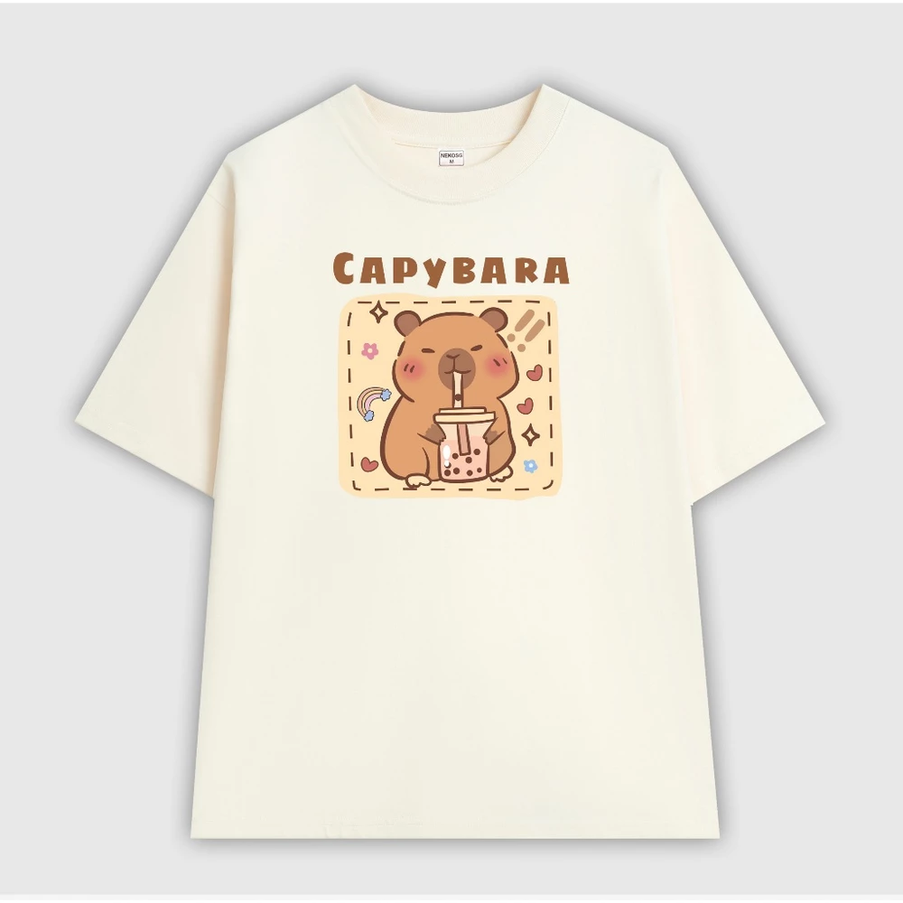 Áo thun tay lỡ form rộng unisex 250GSM 100% Cotton Neko