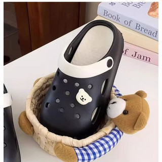Dép nữ đế cao 5cm form tròn kèm 2 Sticker Gấu trắng Mita kiểu sandal CSM-43