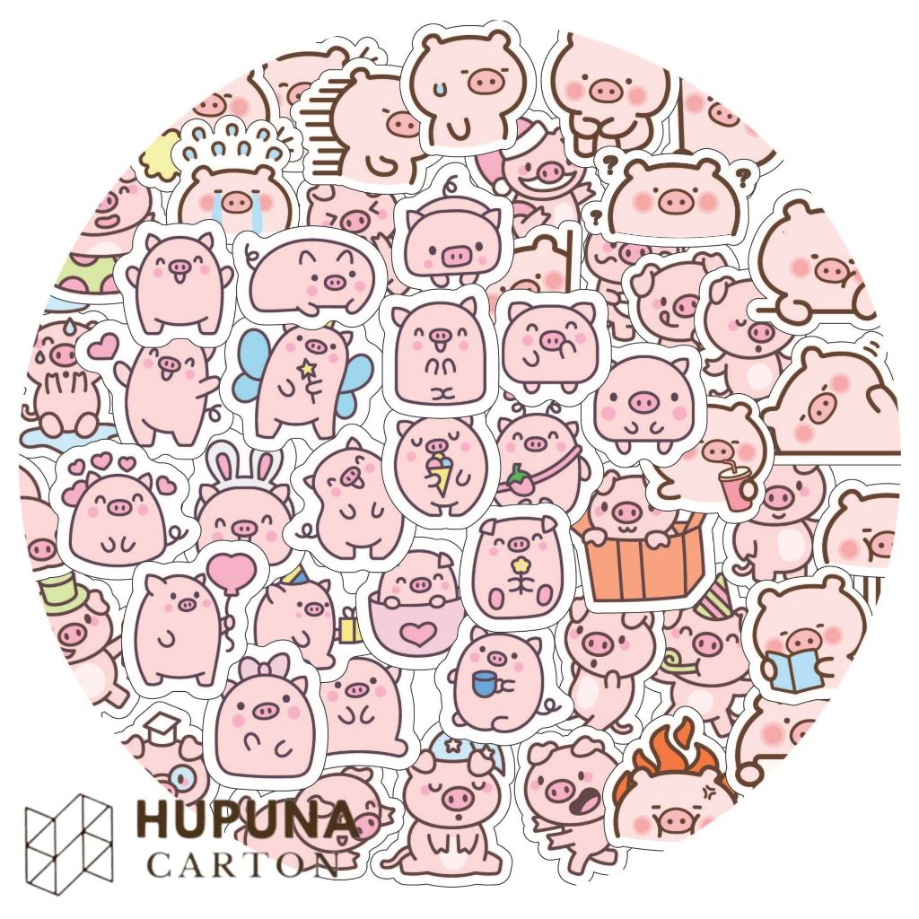 Set 100 Sticker Heo Hồng Washi – Miếng Dán Dễ Thương Trang Trí Sổ Tay ...