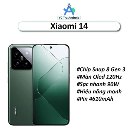 [Máy Cũ] Điện thoại Xiaomi Mi 14 RAM 12/256GB chip Snapdragon 8 Gen 3 màn LTPO OLED 120Hz 1.5K hỗ trợ sạc nhanh 90W