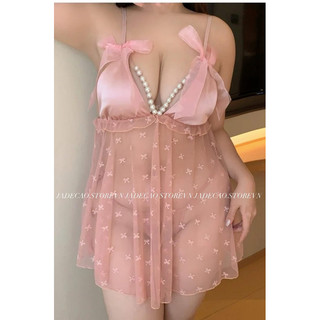 VÁY NGỦ REN NƠ XUYÊN THẤU PHỐI HẠT BIG SIZE