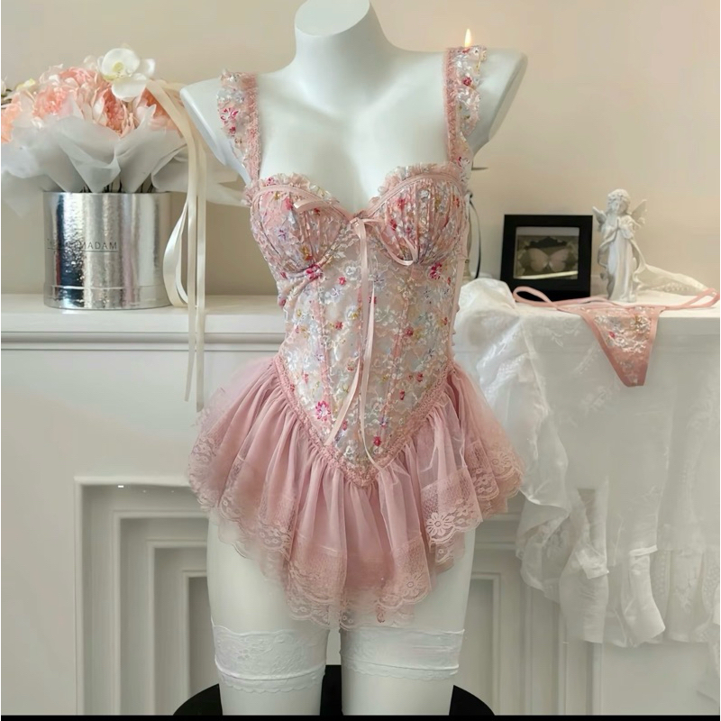 (M. 04) Váy ngủ sexy có mút ren mềm cao cấp Đầm mặc nhà gợi cảm quyến rũ cherishvayngu