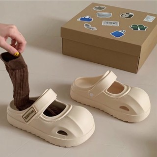 Dép sục nữ đế cao 4cm XIXITIAO trơn form Mary Jane mũi tròn Mita kiểu sandal Mita CS-158