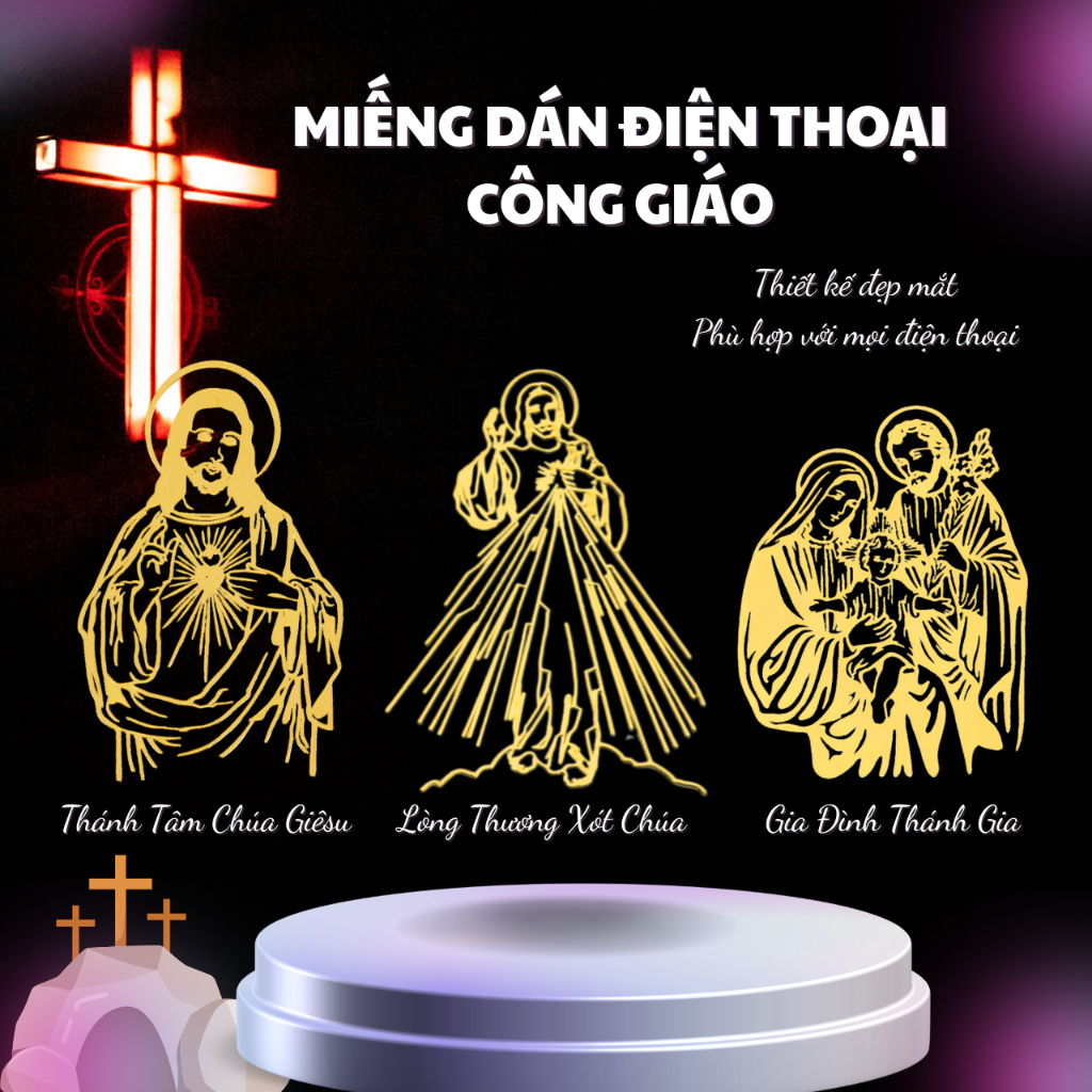 Sticker Công Giáo dán điện thoại. Miếng dán điện thoại Công Giáo bền đẹp và ý nghĩa