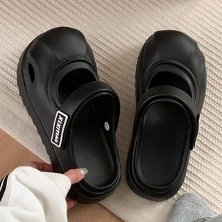 Dép sục nữ đế cao 4cm XIXITIAO trơn form Mary Jane mũi tròn Mita kiểu sandal Mita CS-158
