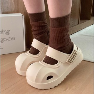 Dép sục nữ đế cao 4cm XIXITIAO trơn form Mary Jane mũi tròn Mita kiểu sandal Mita CS-158