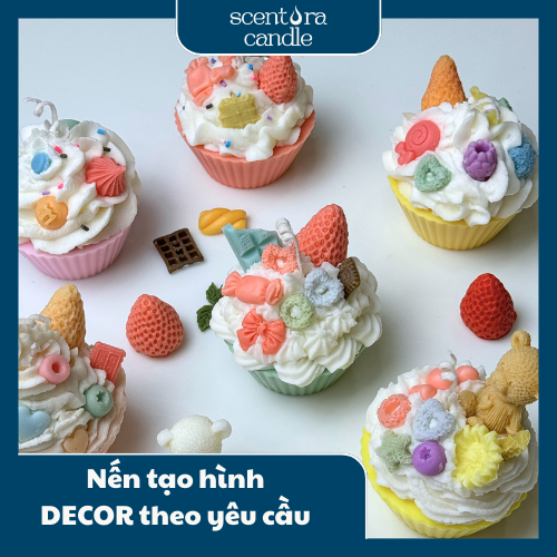Nến thơm bánh ngọt - Bánh Cupcake Scentora Candle decor trang trí phòng, quà tặng, quà sinh nhật