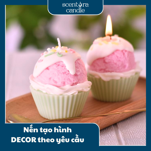 Nến thơm bánh ngọt - Bánh Cupcake Scentora Candle decor trang trí phòng, quà tặng, quà sinh nhật