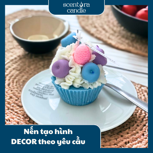 Nến thơm bánh ngọt - Bánh Cupcake Scentora Candle decor trang trí phòng, quà tặng, quà sinh nhật