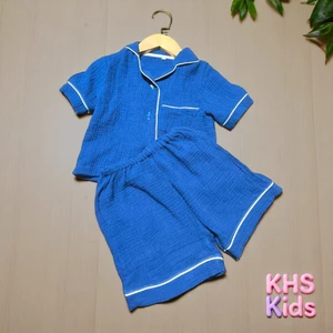 Bộ pijama xô muslin ngắn tay cho bé – mềm mát, thoáng khí