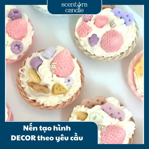 Nến thơm bánh ngọt - Bánh Tart Scentora Candle decor trang trí phòng, quà tặng, quà sinh nhật
