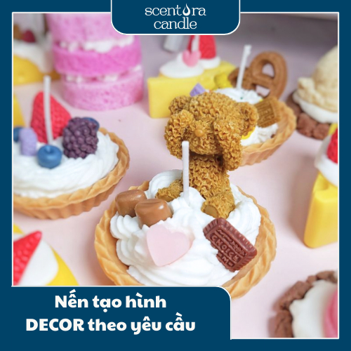Nến thơm bánh ngọt - Bánh Tart Scentora Candle decor trang trí phòng, quà tặng, quà sinh nhật
