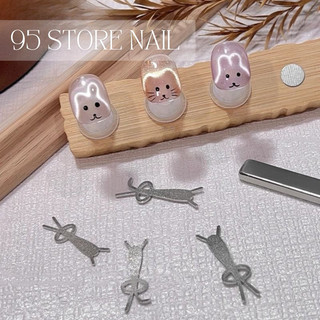 Thanh kim loại hơ mắt mèo tạo hình thỏ gấu - set 2 cây