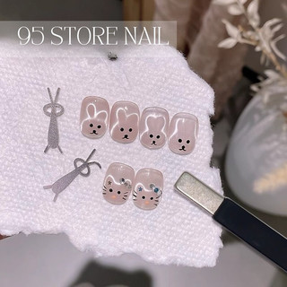 Thanh kim loại hơ mắt mèo tạo hình thỏ gấu - set 2 cây