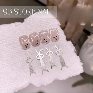 Thanh kim loại hơ mắt mèo tạo hình thỏ gấu - set 2 cây