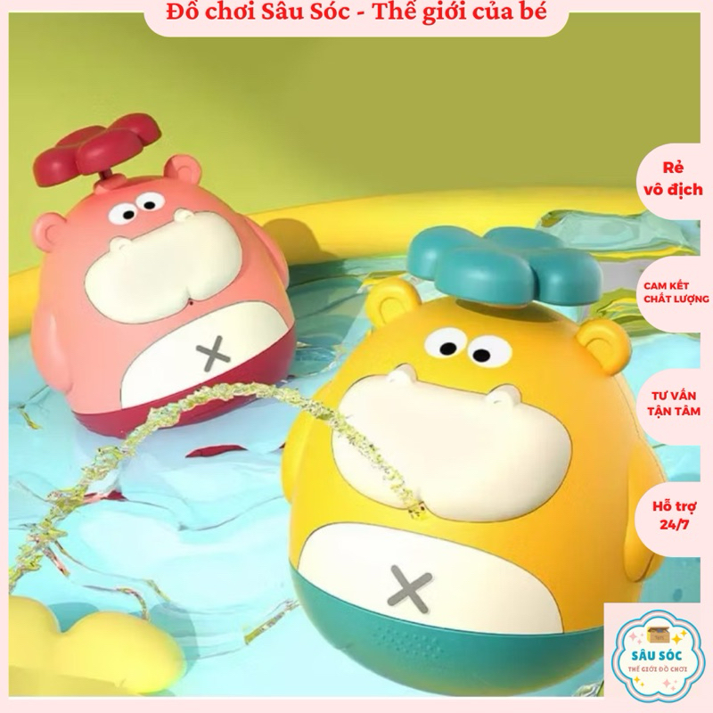 Hà Mã Rồng Phun Nước Đồ Chơi Nhà Tắm Đi Biển Vui Nhộn Đáng Yêu - Hà Mã Phun Nước Cho Bé