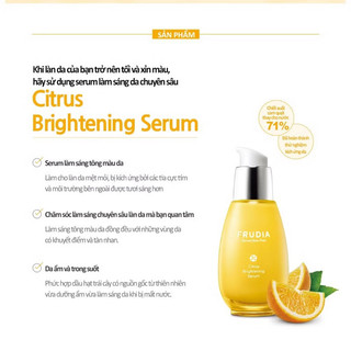 Serum dưỡng ẩm và làm trắng sáng da chiết xuất Cam Quýt Frudia Citrus Brightening Hàn Quốc 50g
