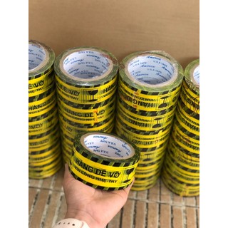 Băng keo hàng dễ vỡ màu vàng đen 100 yards
