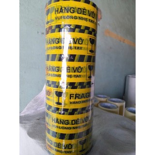 Băng keo hàng dễ vỡ màu vàng đen 100 yards