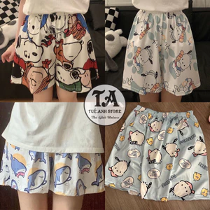 Quần Short Đùi Cartoon In Họa Tiết Dễ Thương Unisex Nam Nữ - Quần Đùi Hoạt Hình Nhiều Mẫu Freesize đến 65kg TUEANHSTORE