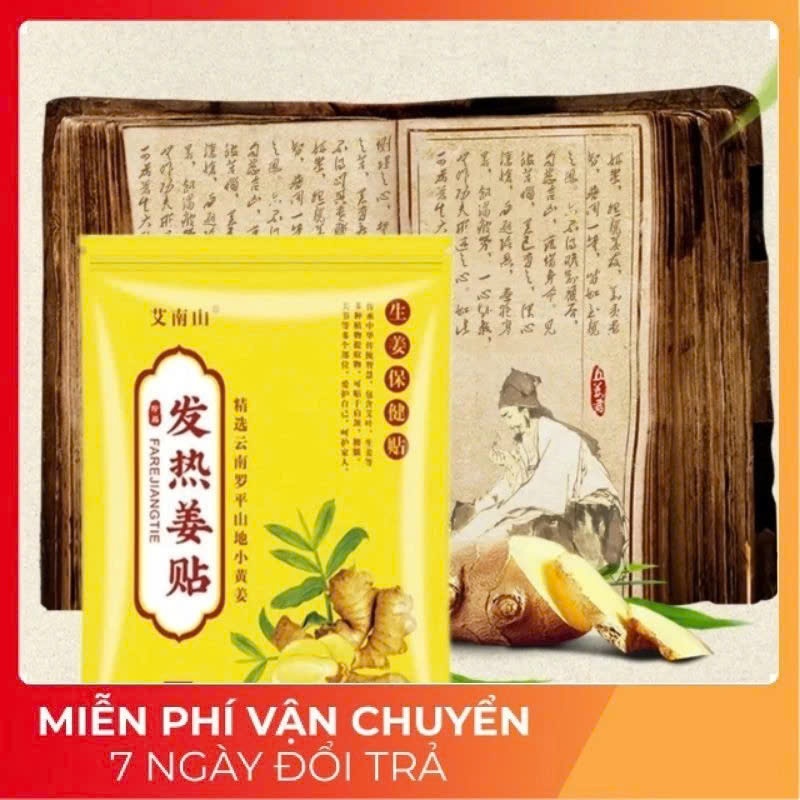 [Hộp 50 Miếng] Dán nhiệt Gừng Giúp giảm đau nhức cổ vai gáy, thắt lưng, xương khớp, thấp khớp