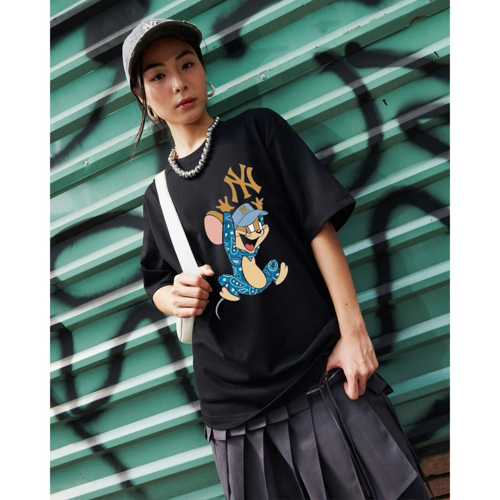 Áo phông MLB  siêu sale - MLB korea nam nữ cao cấp, 100% cotton co giãn 2 chiều , định lượng 250gms,NY chuột jerry