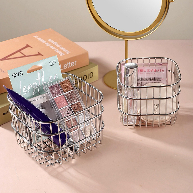 Giỏ Đựng Đồ Bằng Thép Không Gỉ Dụng Cụ Sắp Xếp Đa Chức Năng Để Bàn Mỹ Phẩm RECO | BigBuy360 - bigbuy360.vn