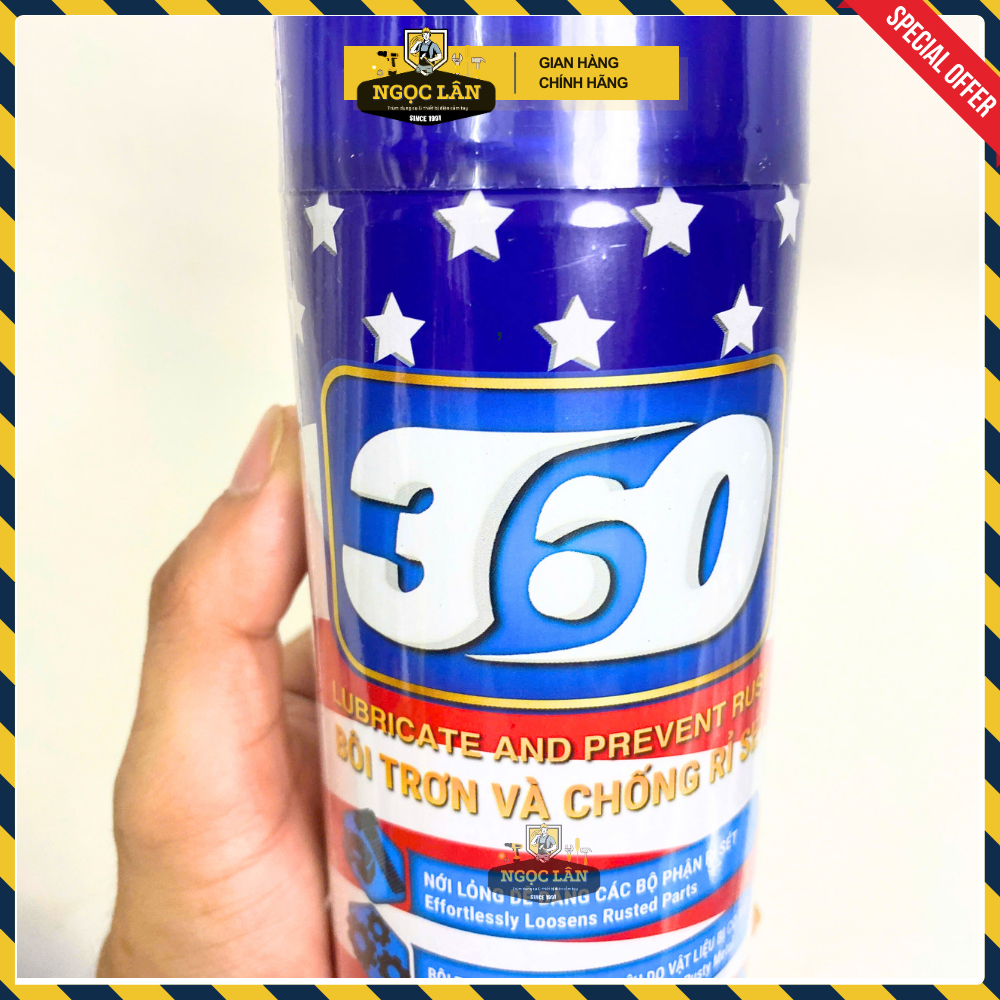 Chai xịt bôi trơn & chống rỉ sét đa năng 360 cao cấp 300ml (từ nhà sản xuất chai xịt bóng TOYO)