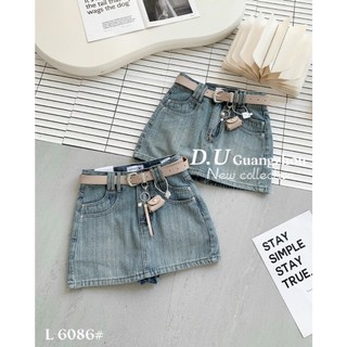 Chân Váy Jean Nữ Dáng A Form Ngắn Có Lót Kèm Belt QCCC Cao Cấp