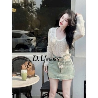 Chân Váy Jean Nữ Dáng A Form Ngắn Có Lót Kèm Belt QCCC Cao Cấp