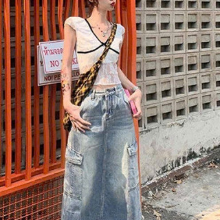 Áo Ren Babyteen Phối Viền Cổ V Ôm Body Gợi Cảm Nữ Tính Phong Cách Ulzzang / Y2K