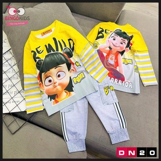 Đồ bộ tay dài quần dài tay bé trai chất thun lạnh in 3D cho bé trai họa tiết hoạt hình cho bé từ 10 đến 42kg